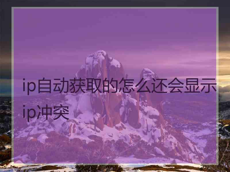 ip自动获取的怎么还会显示ip冲突