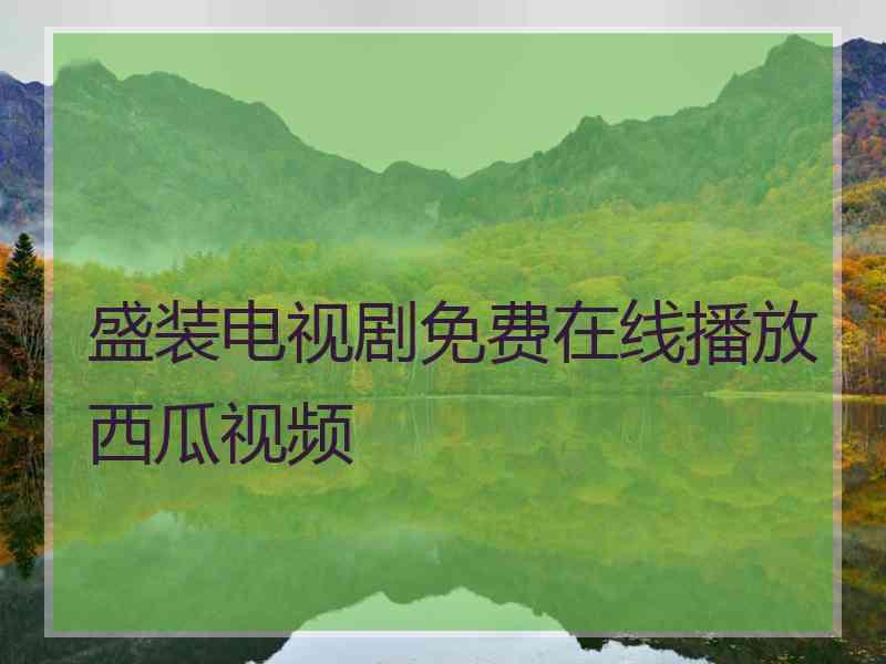 盛装电视剧免费在线播放西瓜视频