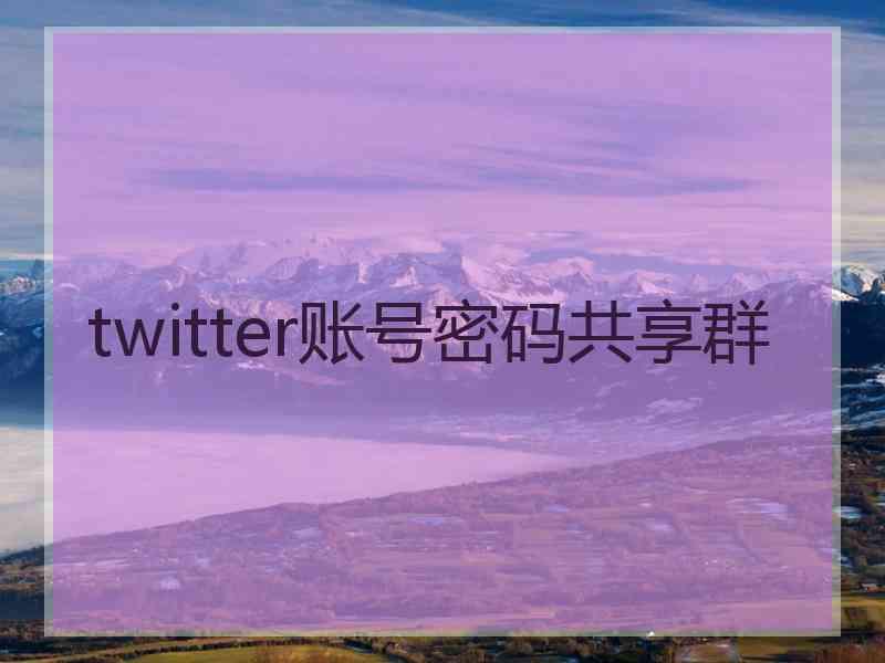 twitter账号密码共享群