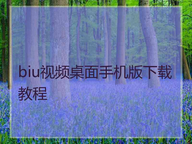 biu视频桌面手机版下载教程