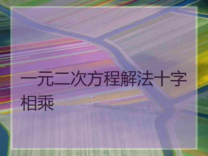 一元二次方程解法十字相乘