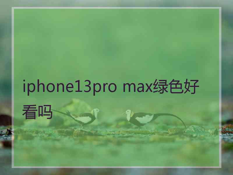 iphone13pro max绿色好看吗