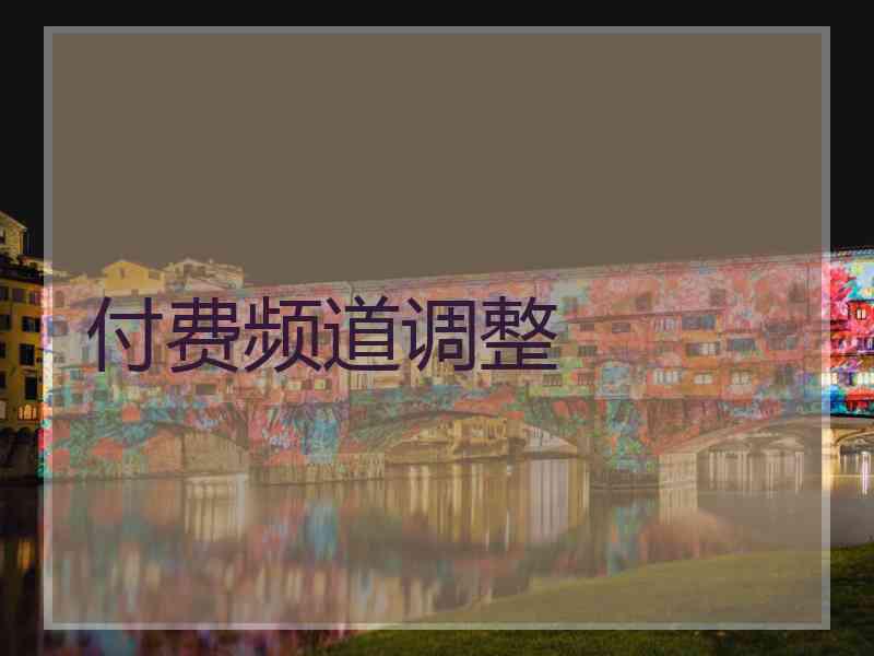 付费频道调整