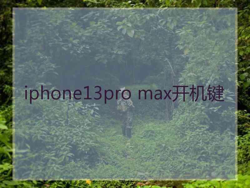 iphone13pro max开机键