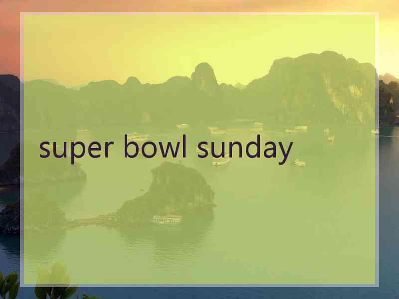 super bowl sunday