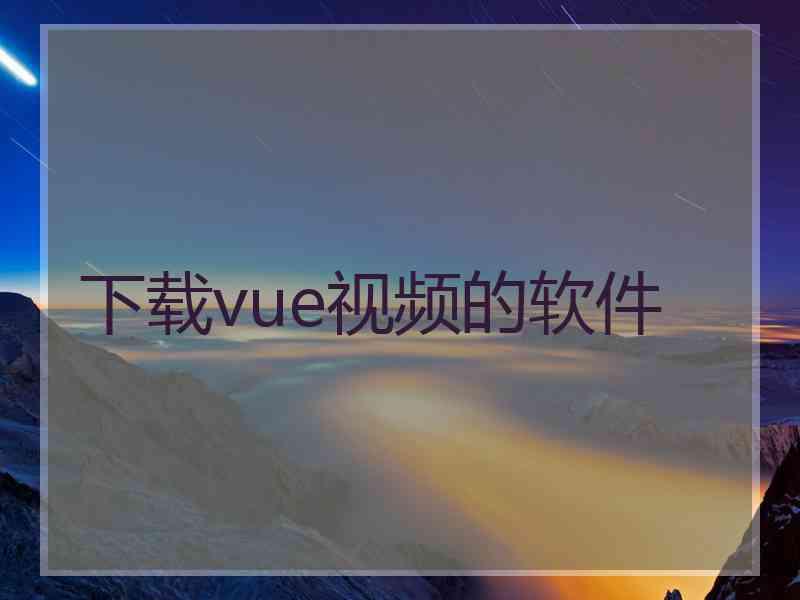 下载vue视频的软件