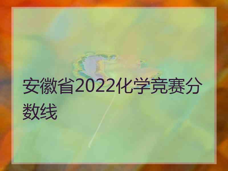 安徽省2022化学竞赛分数线