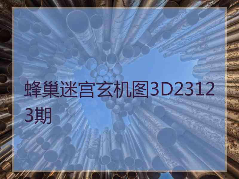 蜂巢迷宫玄机图3D23123期