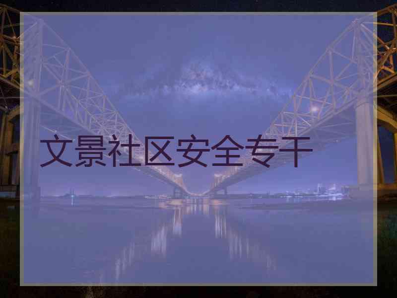 文景社区安全专干