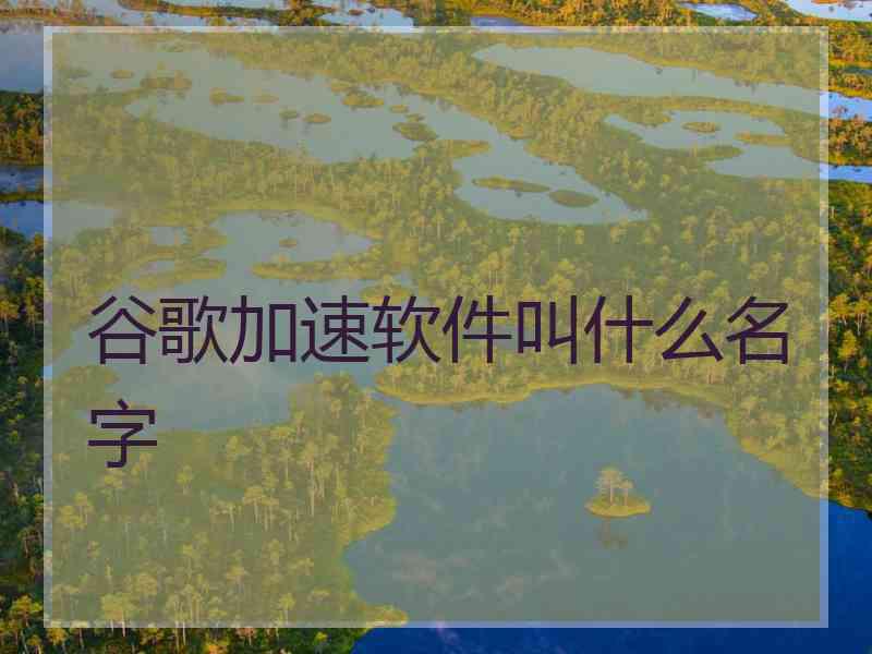 谷歌加速软件叫什么名字