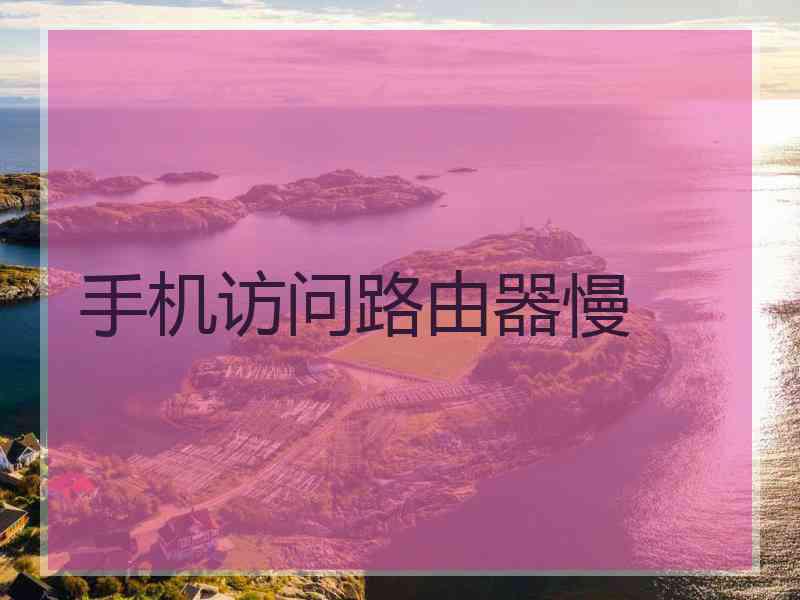 手机访问路由器慢