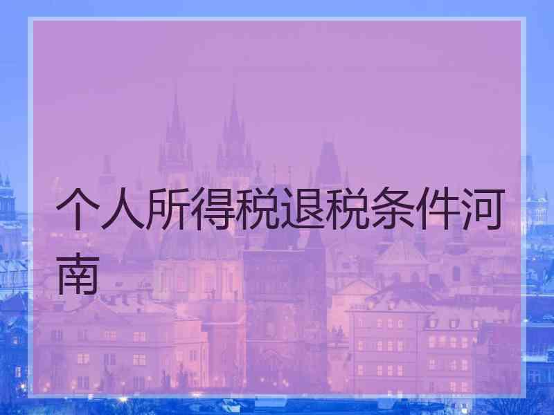 个人所得税退税条件河南