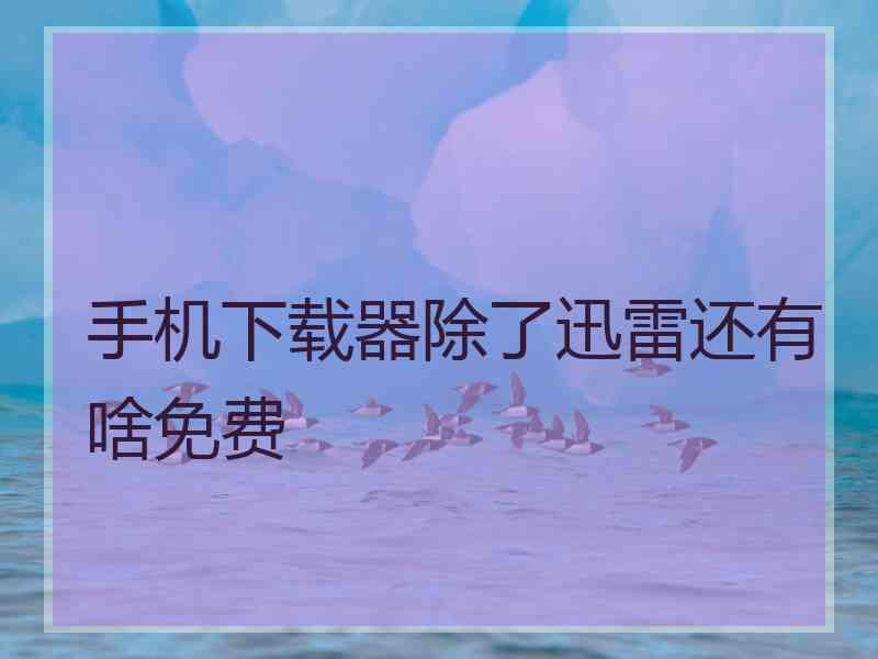 手机下载器除了迅雷还有啥免费