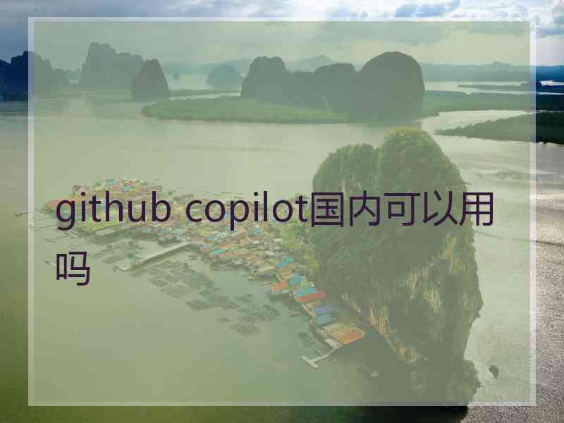 github copilot国内可以用吗