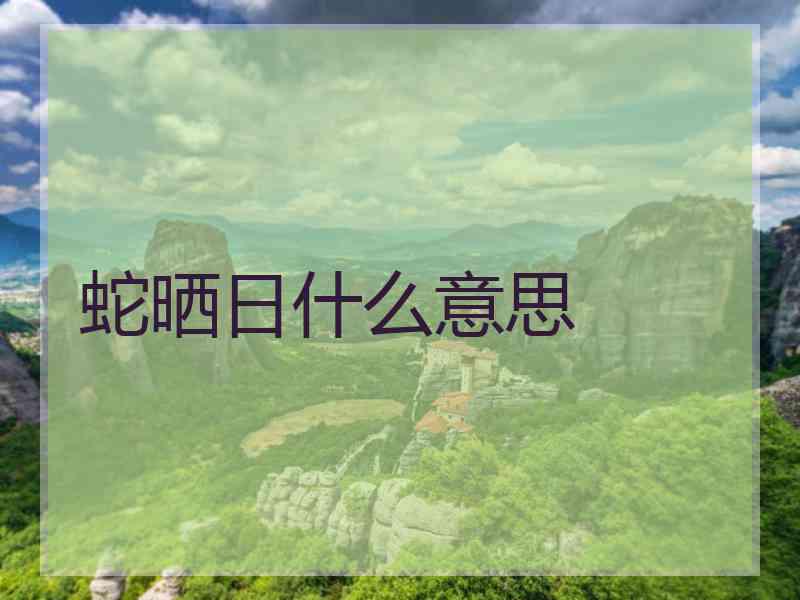 蛇晒日什么意思
