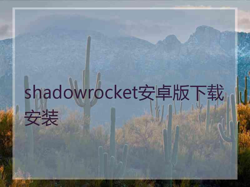 shadowrocket安卓版下载安装