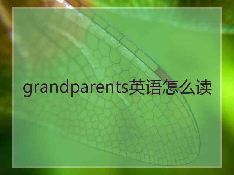 grandparents英语怎么读