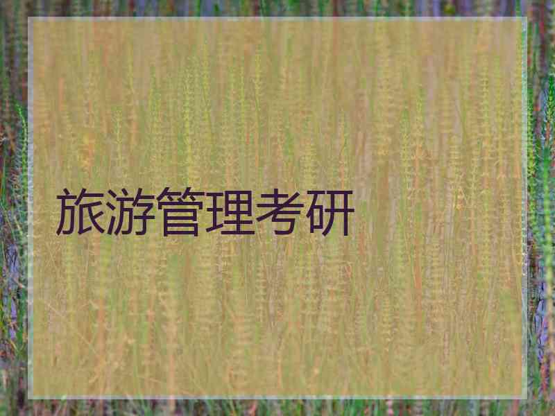旅游管理考研