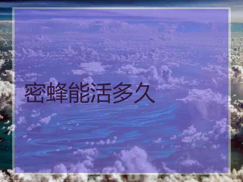 密蜂能活多久