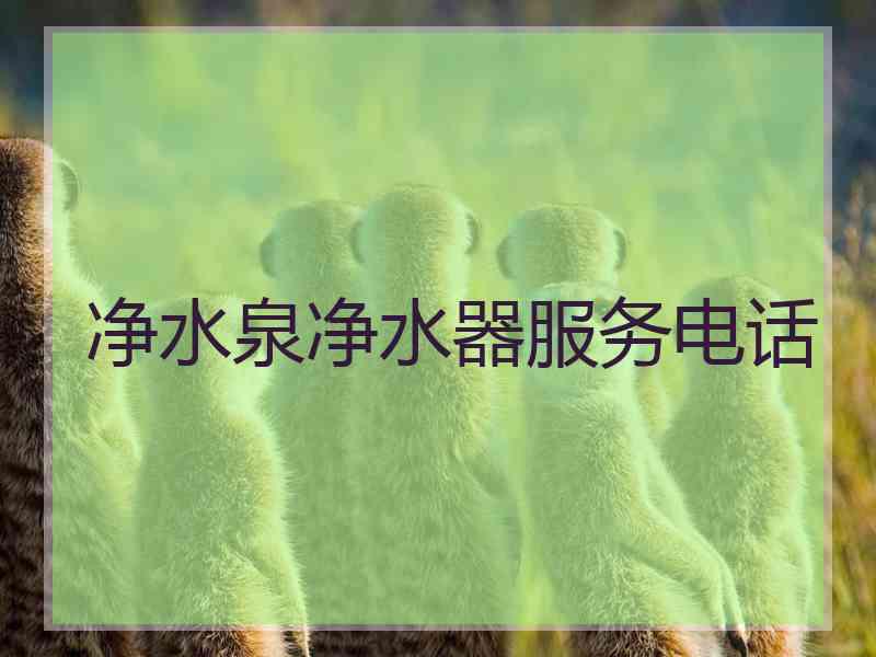 净水泉净水器服务电话