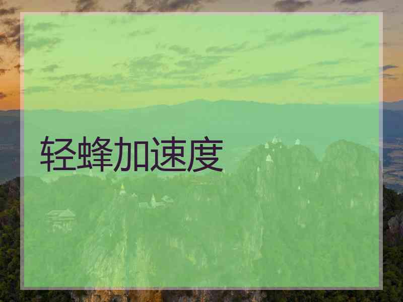 轻蜂加速度