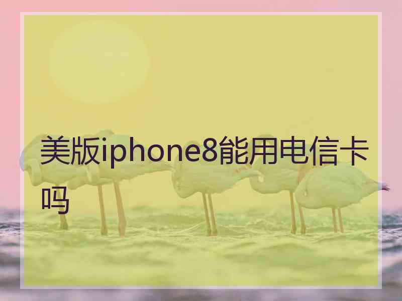 美版iphone8能用电信卡吗