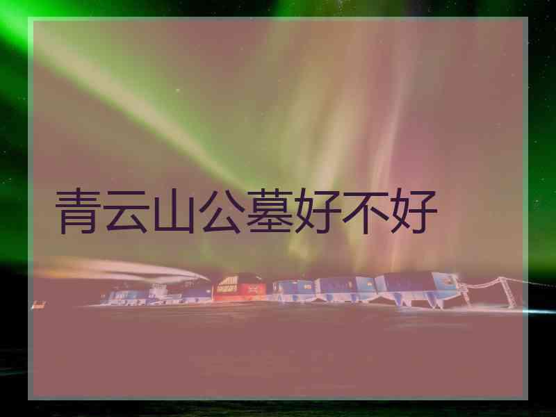 青云山公墓好不好