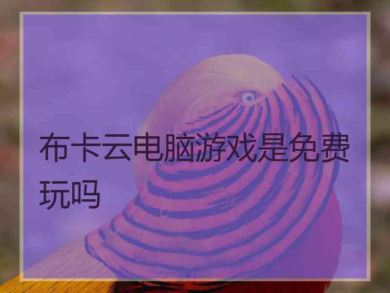 布卡云电脑游戏是免费玩吗