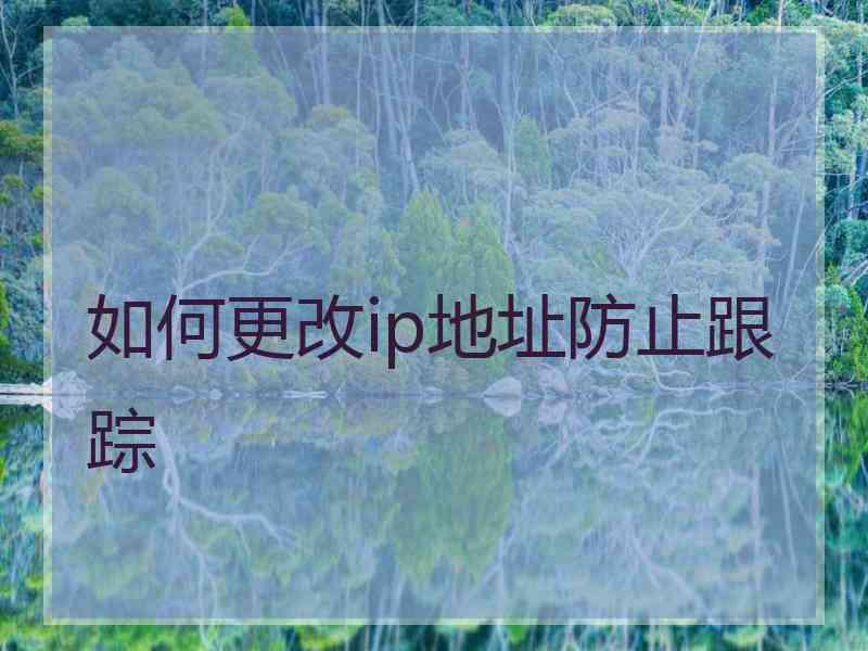 如何更改ip地址防止跟踪