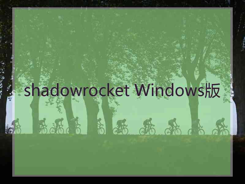 shadowrocket Windows版