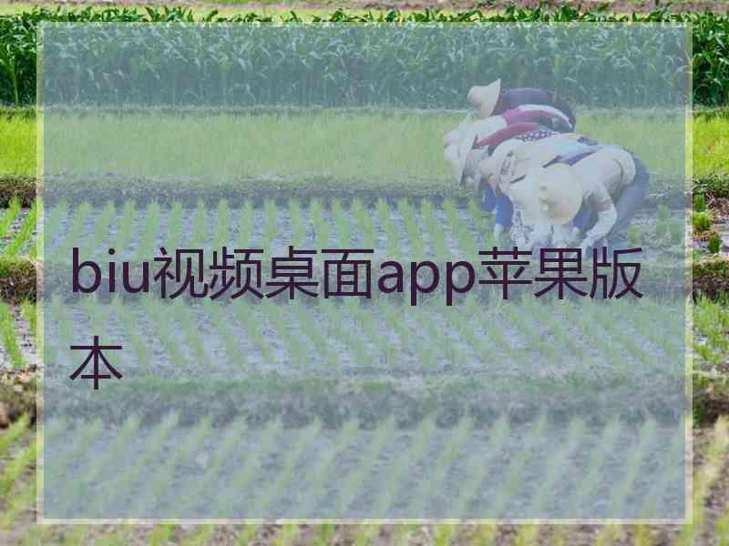 biu视频桌面app苹果版本