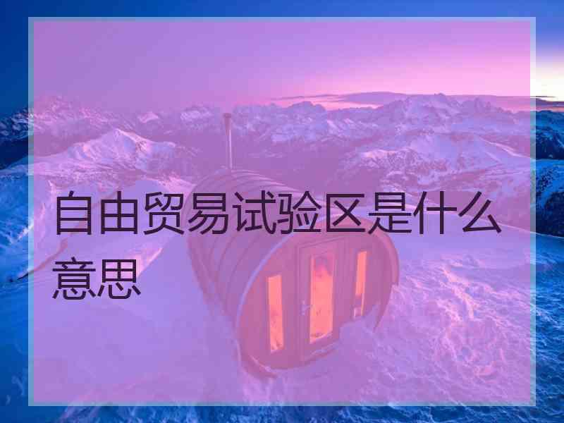自由贸易试验区是什么意思