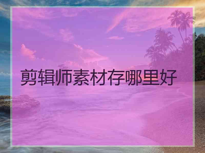 剪辑师素材存哪里好