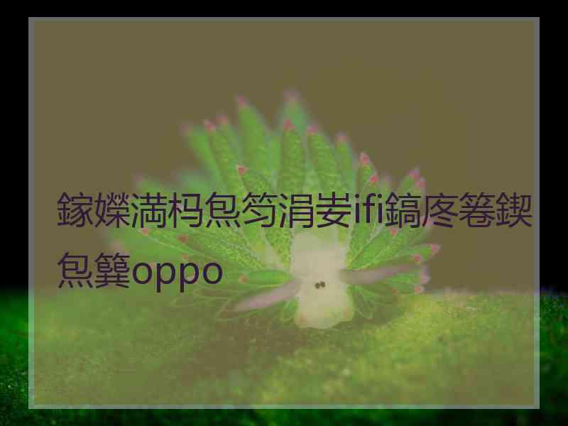 鎵嬫満杩炰笉涓妛ifi鎬庝箞鍥炰簨oppo