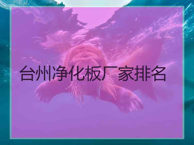 台州净化板厂家排名