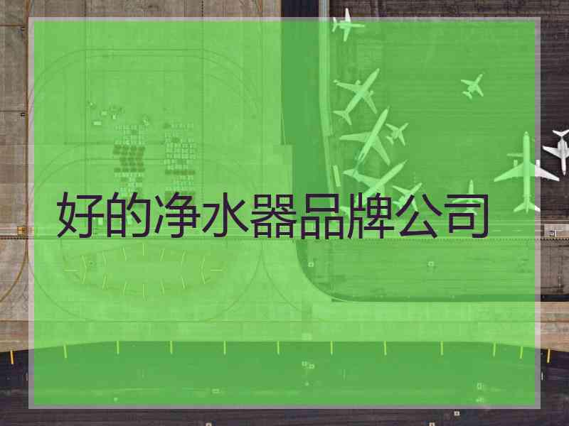 好的净水器品牌公司