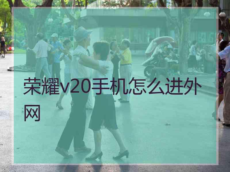 荣耀v20手机怎么进外网