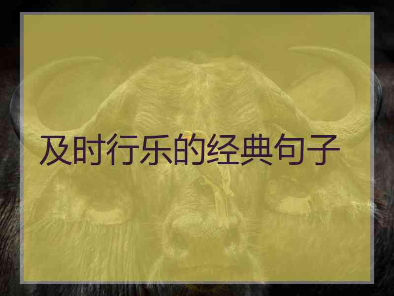 及时行乐的经典句子