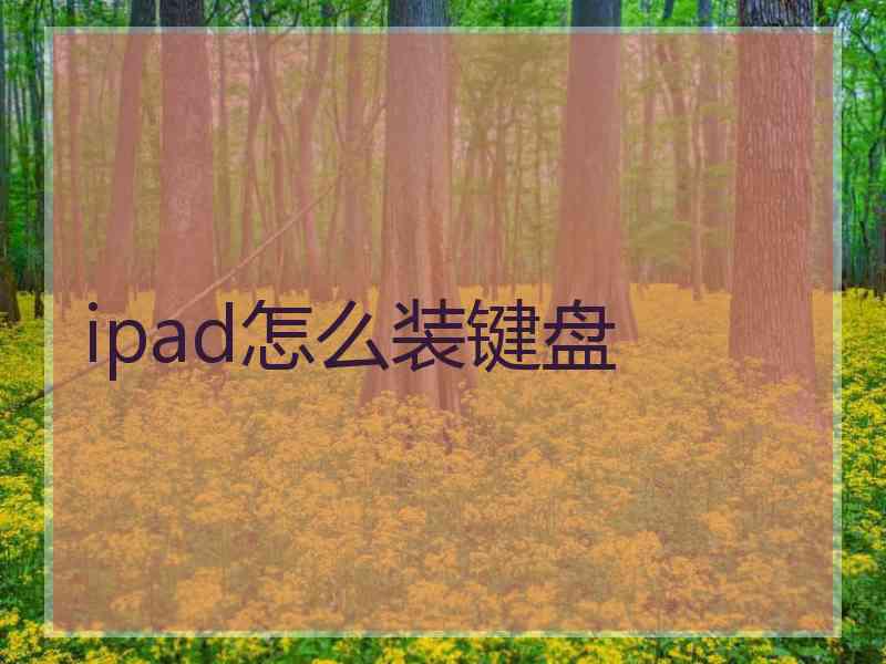 ipad怎么装键盘