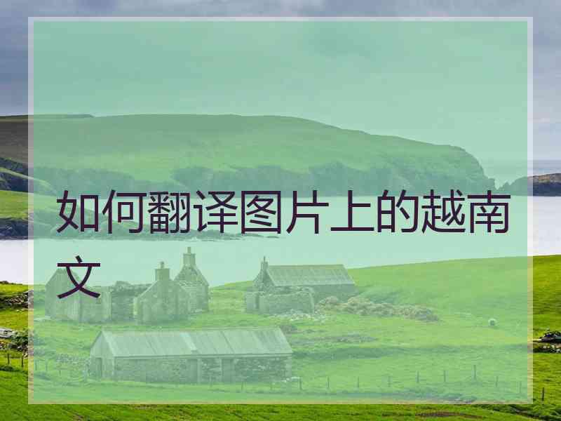 如何翻译图片上的越南文
