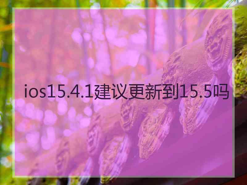 ios15.4.1建议更新到15.5吗