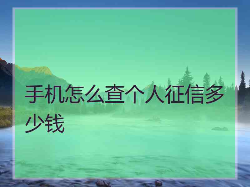 手机怎么查个人征信多少钱