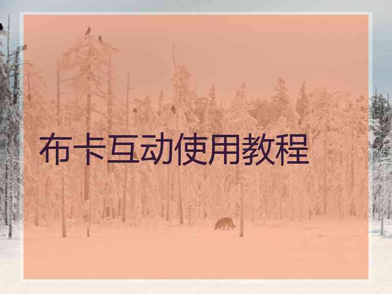 布卡互动使用教程