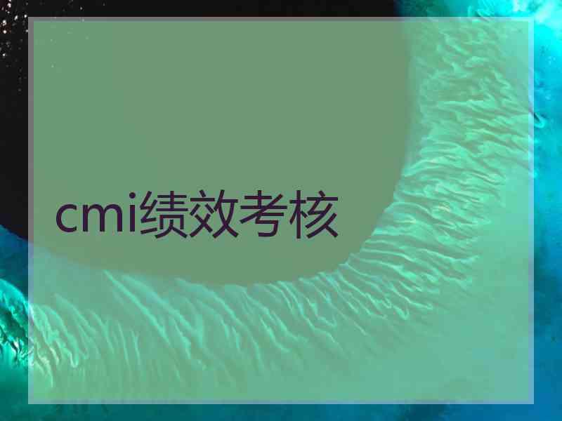cmi绩效考核