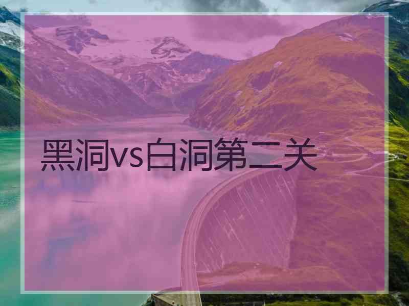 黑洞vs白洞第二关