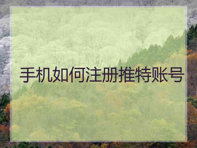 手机如何注册推特账号