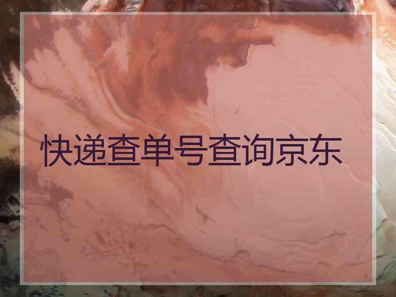 快递查单号查询京东