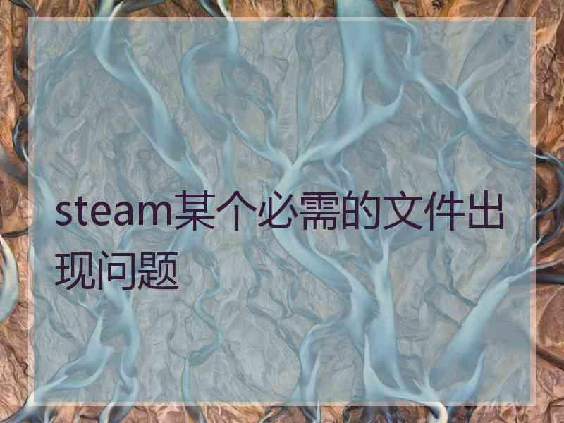 steam某个必需的文件出现问题