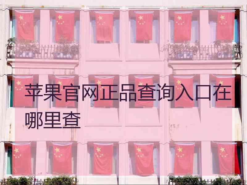 苹果官网正品查询入口在哪里查