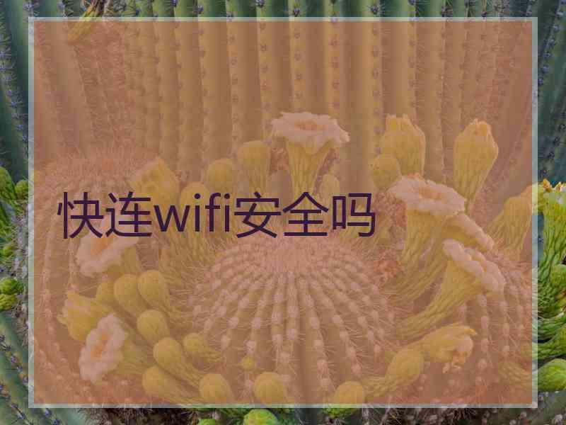 快连wifi安全吗